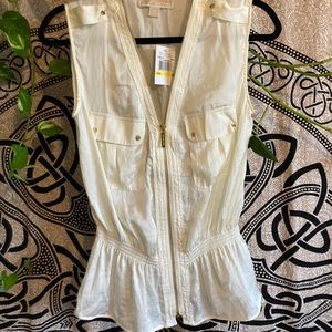 NWT Michael Kors Cream Top Size M